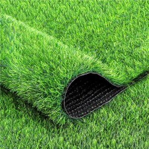 Green Artificial Grass Rug Grass Carpet Rug 3.2' x 6.5', Realistic Fake Grass